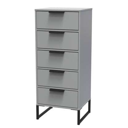 Diego G Tall Tallboy Grey 5 Drawers 101cm