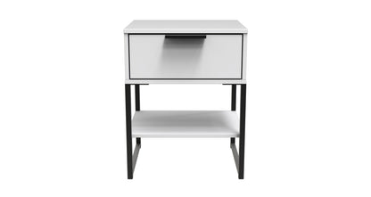 Diego G Side Table White 1 Shelf 1 Drawer 58cm