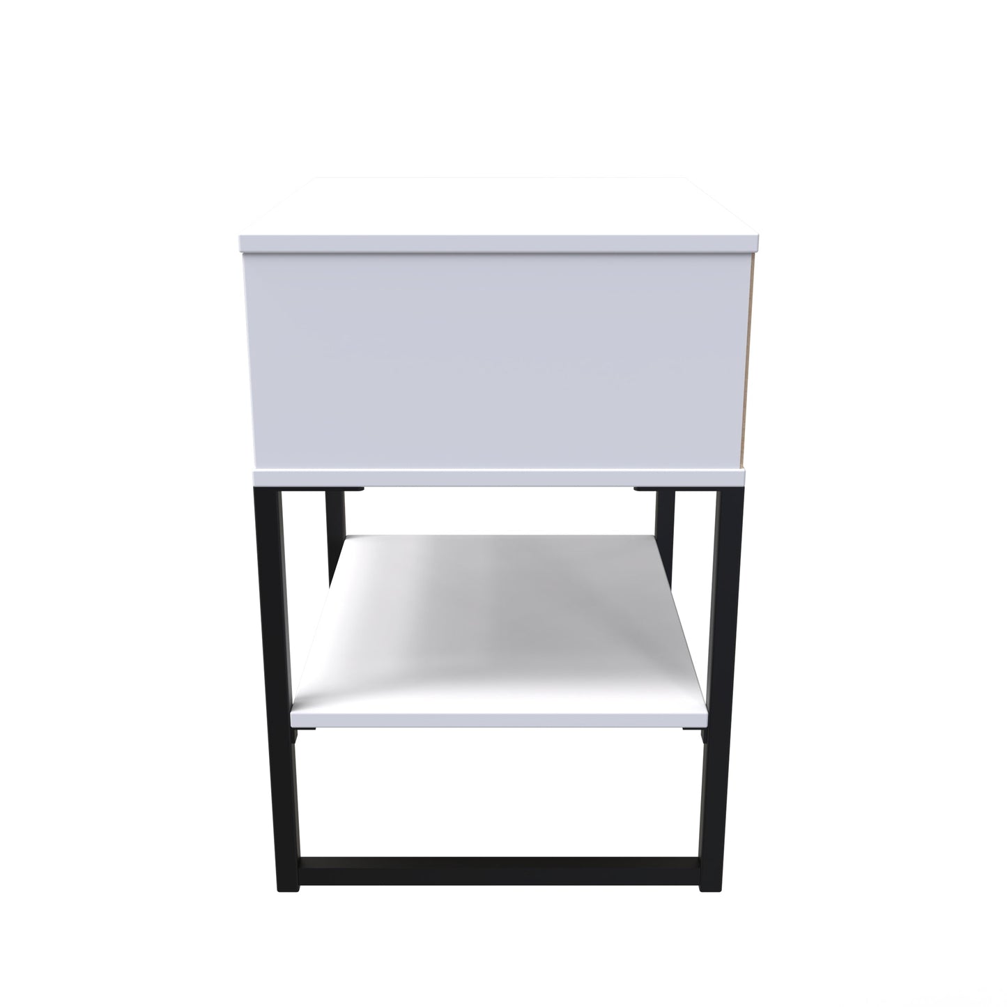 Diego G Side Table White 1 Shelf 1 Drawer 58cm
