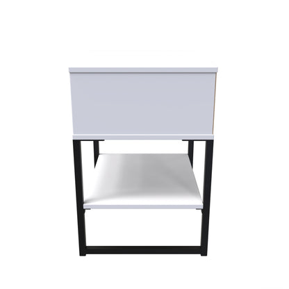 Diego G Side Table White 1 Shelf 1 Drawer 58cm