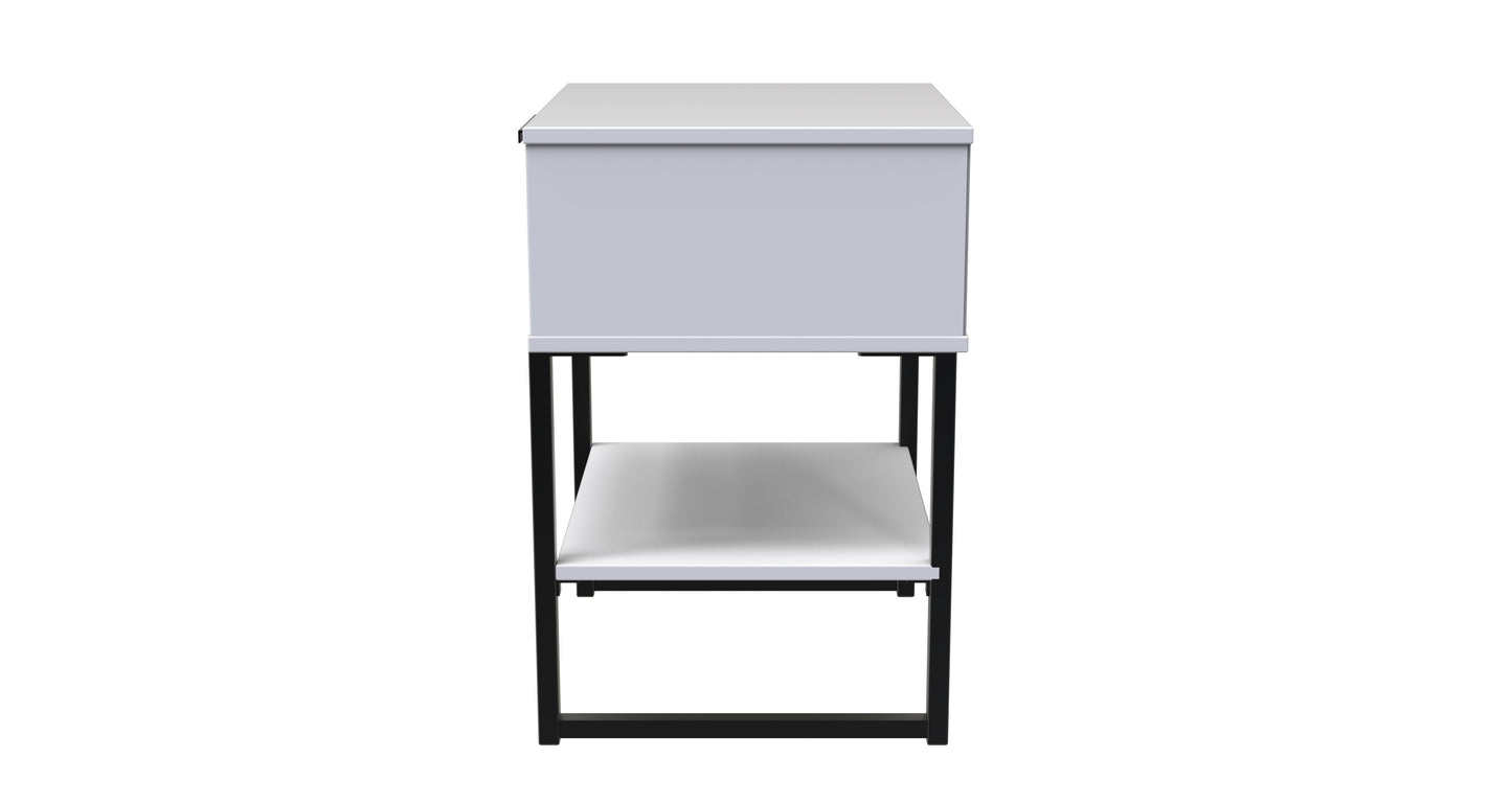 Diego G Side Table White 1 Shelf 1 Drawer 58cm