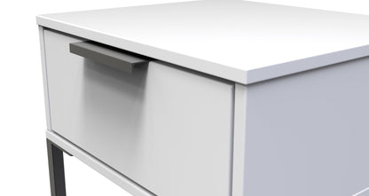 Diego G Side Table White 1 Shelf 1 Drawer 58cm