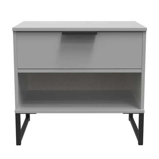 Diego G Bedside Table Grey 1 Shelf 1 Drawer 58cm