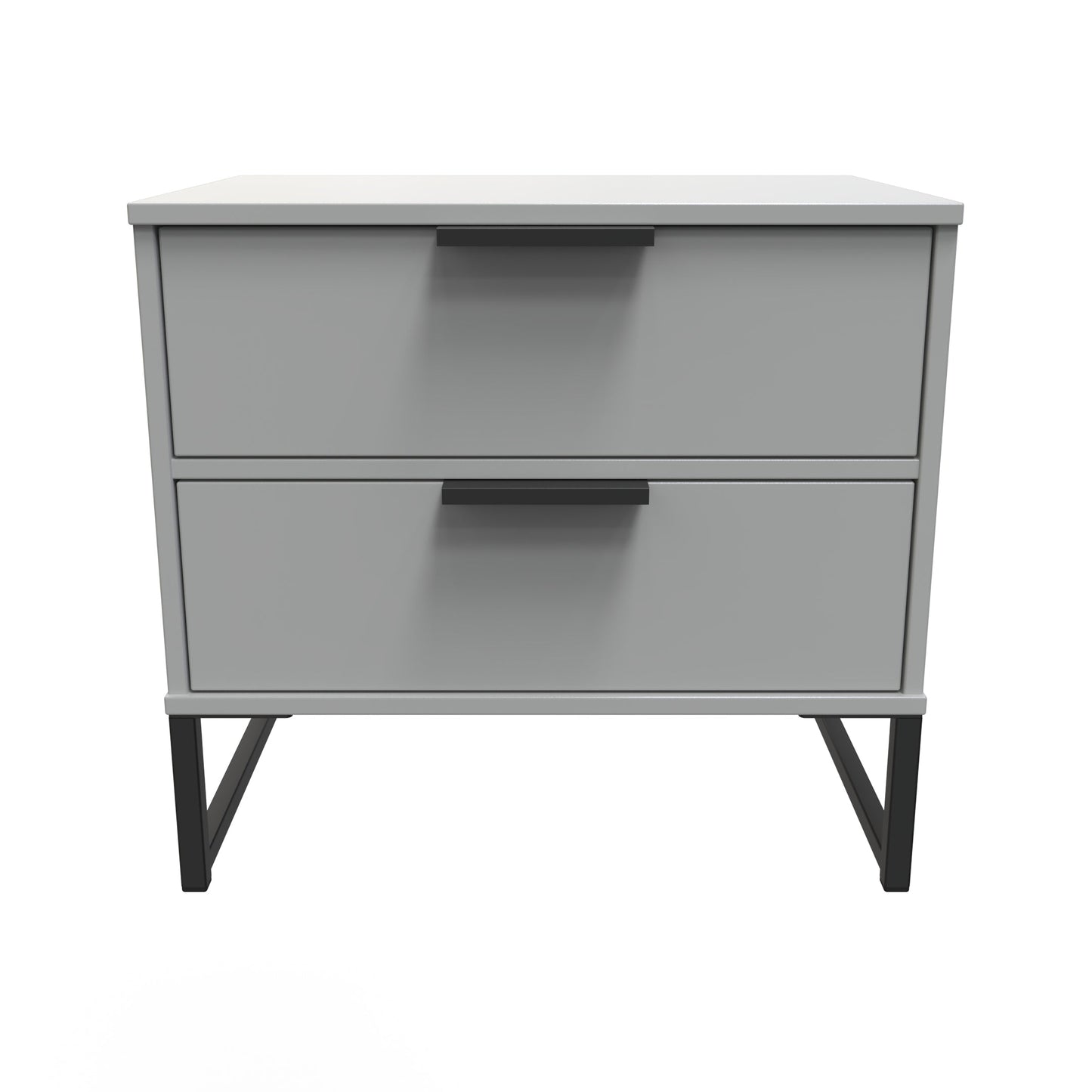Diego G Bedside Table Grey 1 Shelf 2 Drawers 58cm