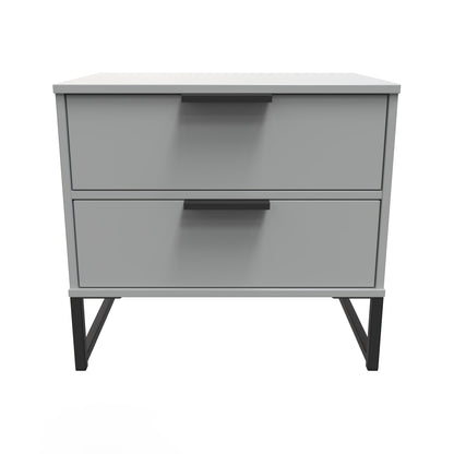 Diego G Bedside Table Grey 1 Shelf 2 Drawers 58cm