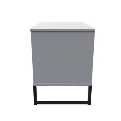 Diego G Bedside Table Grey 1 Shelf 2 Drawers 58cm