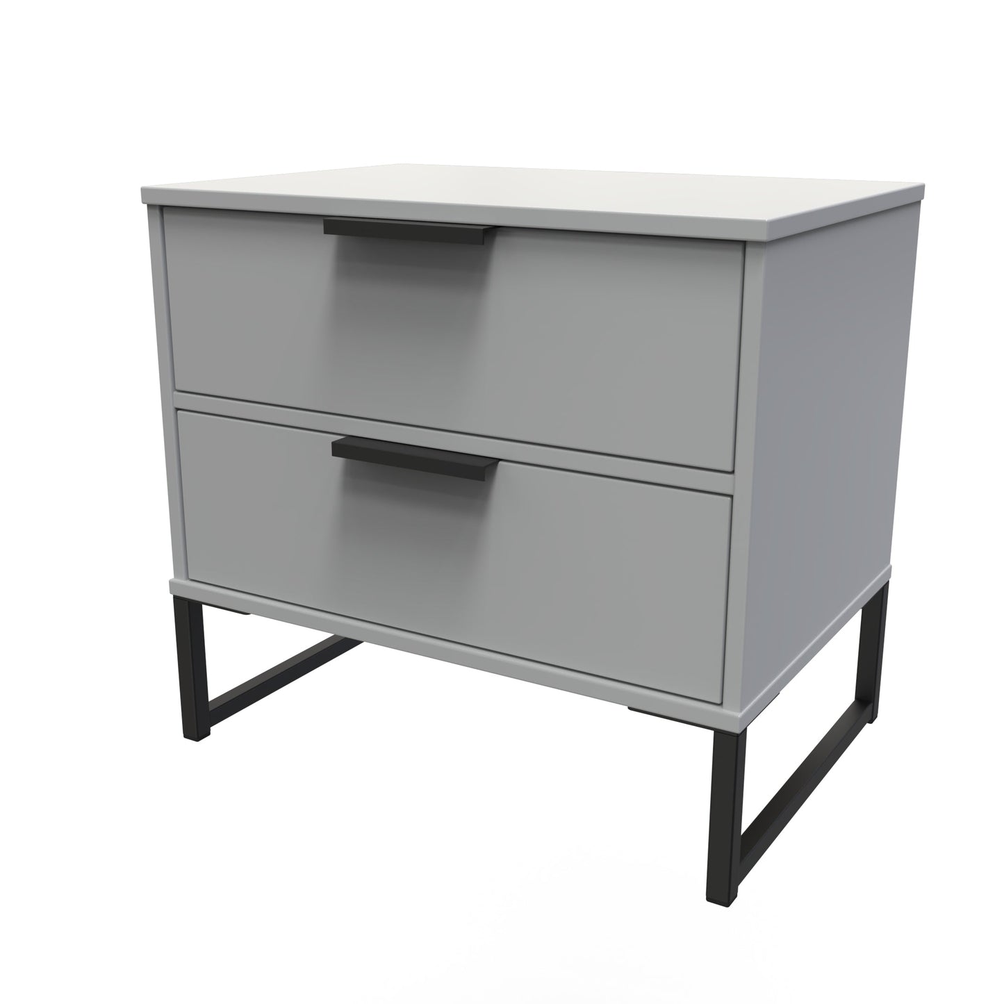 Diego G Bedside Table Grey 1 Shelf 2 Drawers 58cm