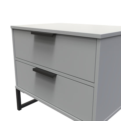 Diego G Bedside Table Grey 1 Shelf 2 Drawers 58cm