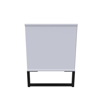Diego G Bedside Table White 1 Shelf 2 Drawers 58cm