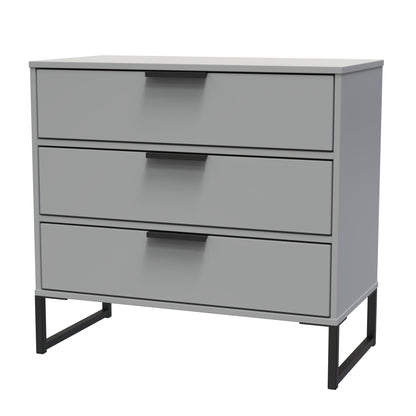 Diego G Chest of Drawers Grey 3 Drawers 76cm