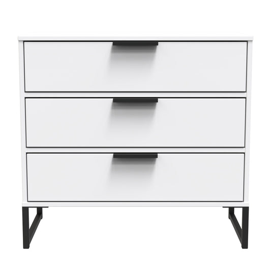 Diego G Chest of Drawers White 3 Drawers 76cm