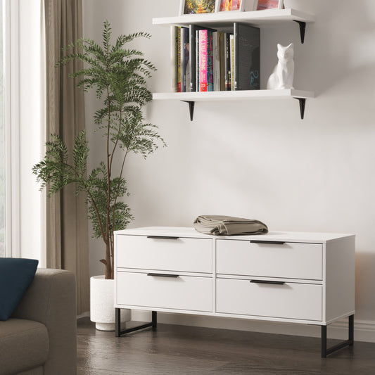 Diego G Large Chest of Drawers White 4 Drawers 115cm
