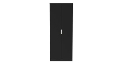 Diego J Tall Wardrobe Black 2 Doors 1 Shelf 197cm