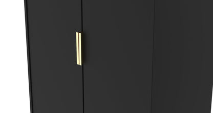 Diego J Tall Wardrobe Black 2 Doors 1 Shelf 197cm