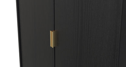 Diego J Tall Wardrobe Black 2 Doors 1 Shelf 197cm