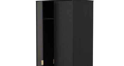 Diego J Tall Wardrobe Black 2 Doors 1 Shelf 197cm