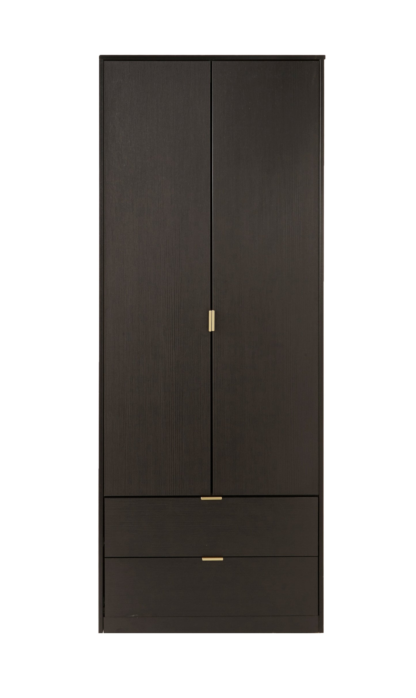 Diego J Tall Wardrobe Black 2 Doors 2 Drawers 197cm