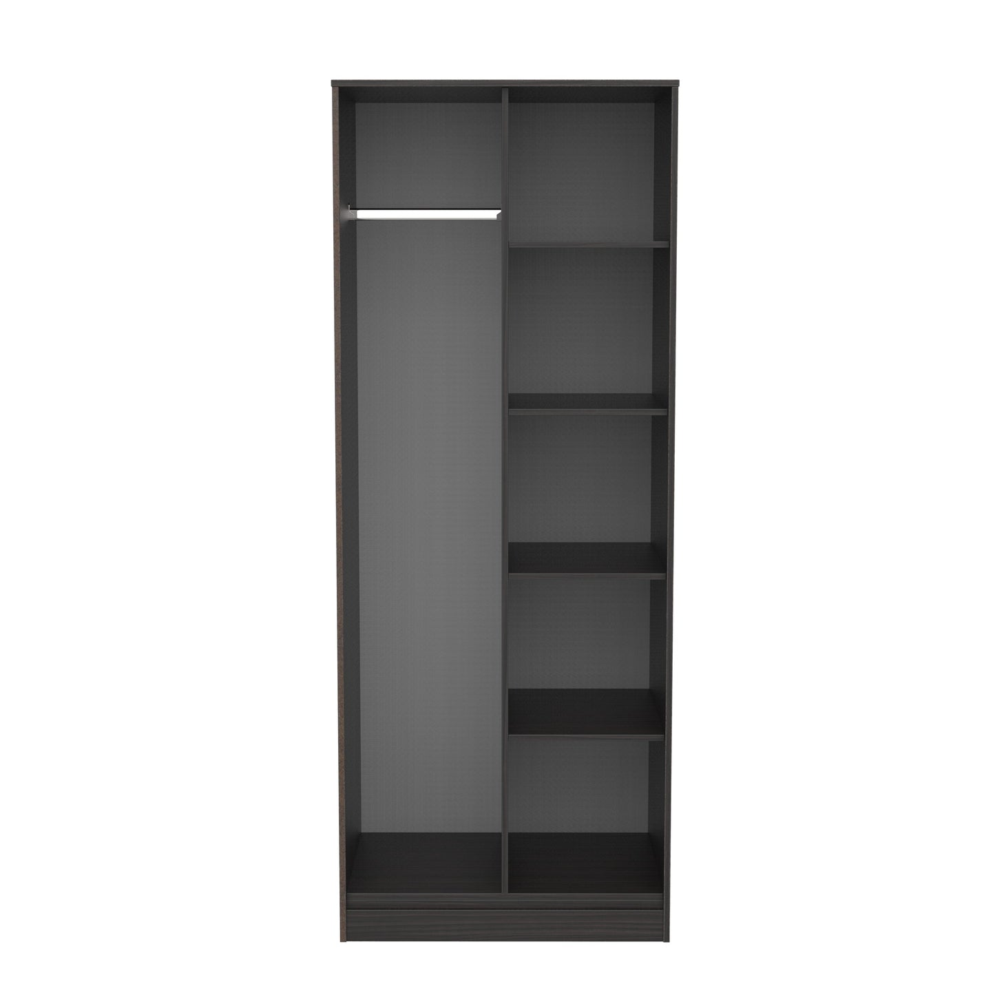 Diego J Tall Wardrobe Black 5 Shelves 197cm