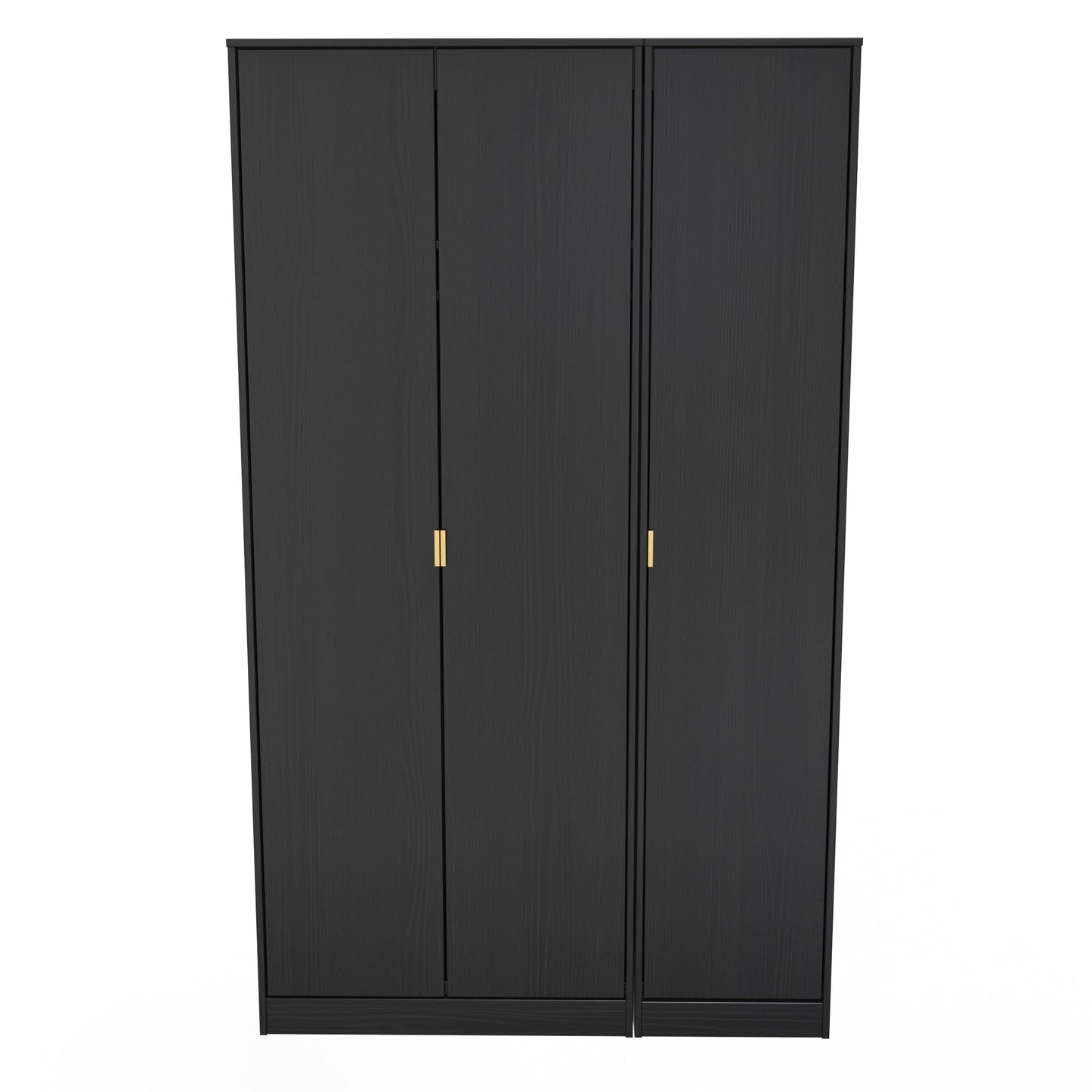 Diego J Tall Wardrobe Black 3 Doors 1 Shelf 198cm