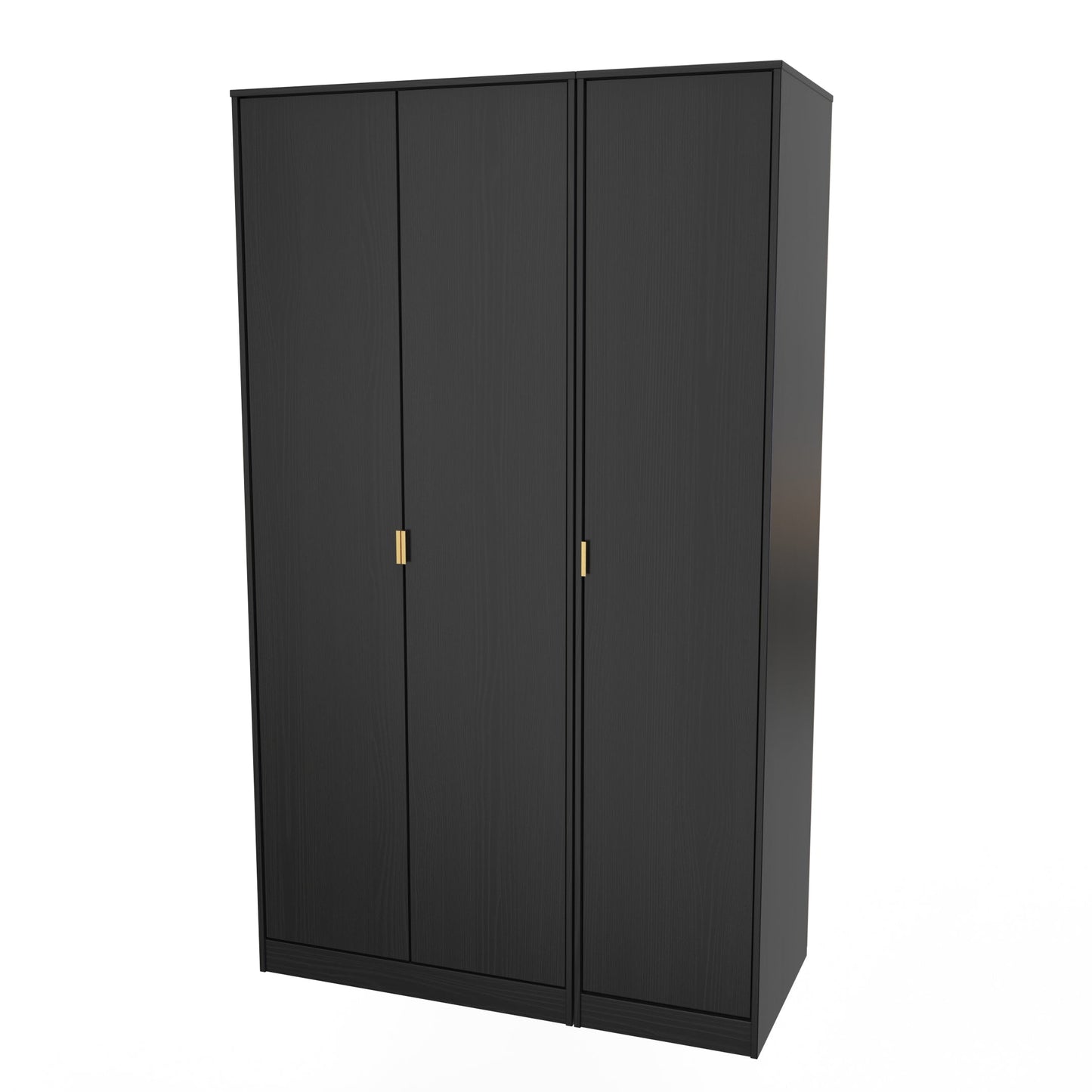 Diego J Tall Wardrobe Black 3 Doors 1 Shelf 198cm