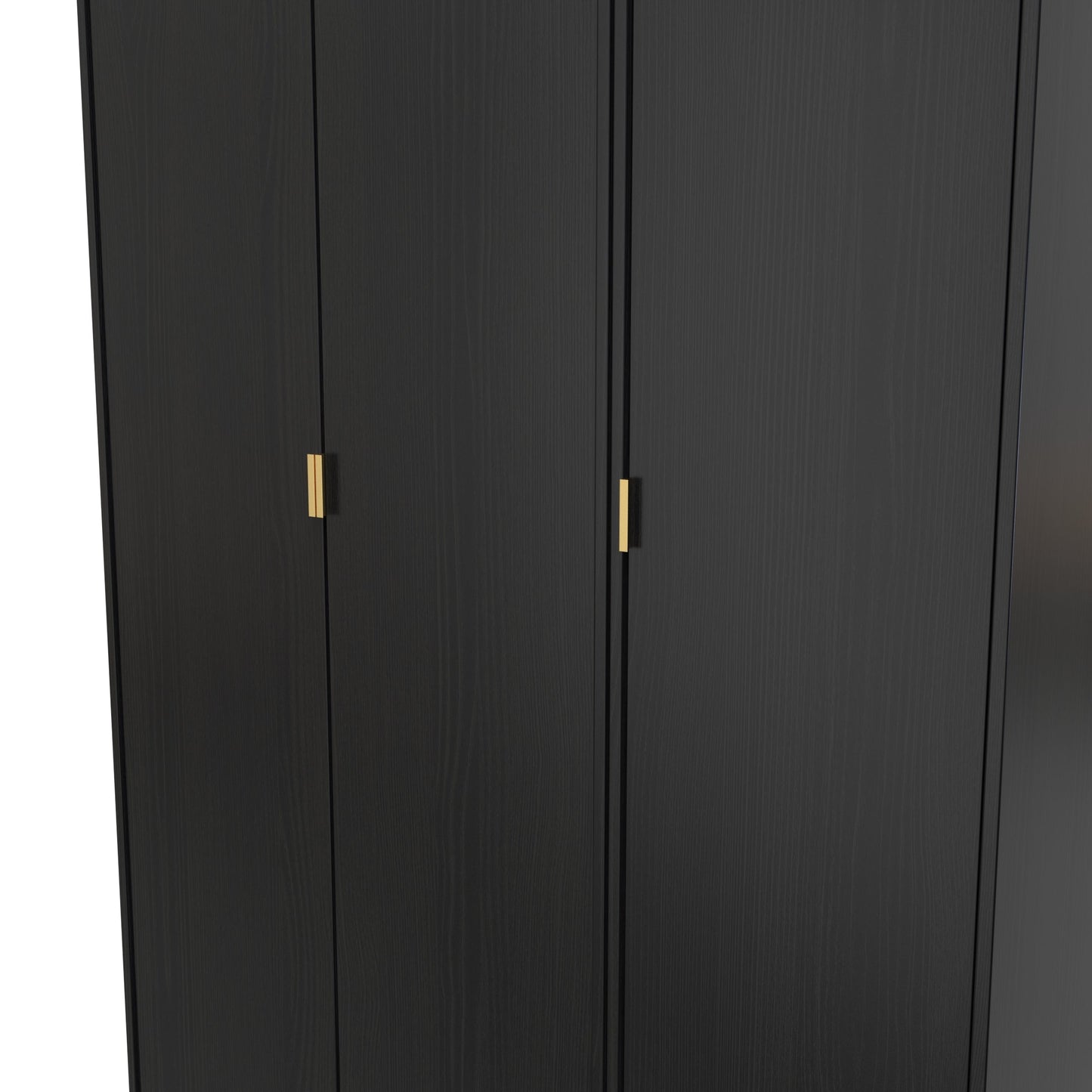Diego J Tall Wardrobe Black 3 Doors 1 Shelf 198cm