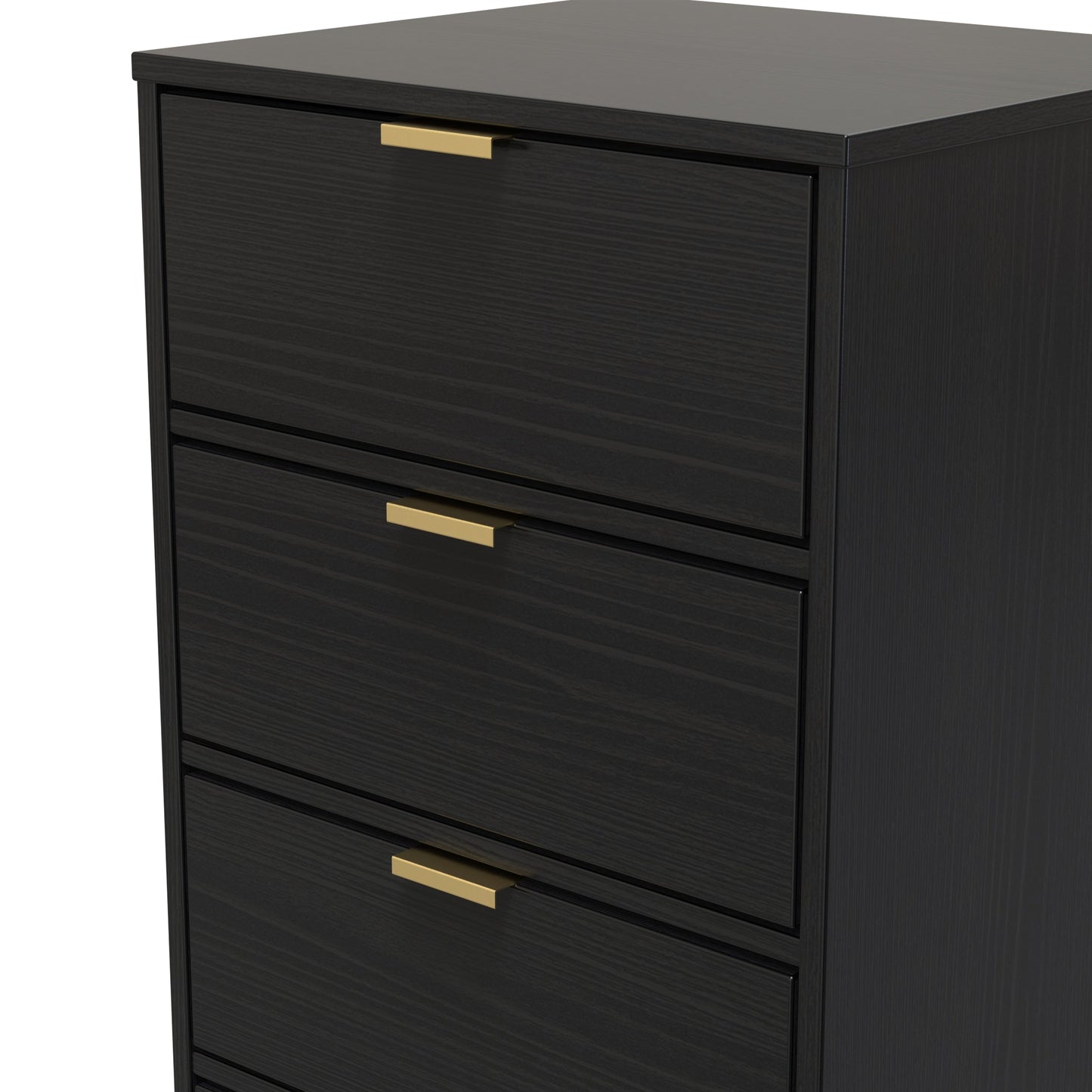 Diego J Tall Tallboy Black 5 Drawers 101cm