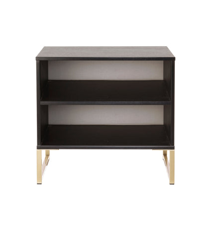 Diego J Side Table Black 2 Shelves 54cm
