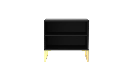 Diego J Side Table Black 2 Shelves 54cm