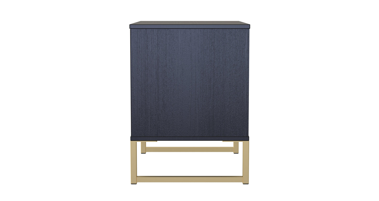 Diego J Bedside Table Black 2 Drawers 58cm