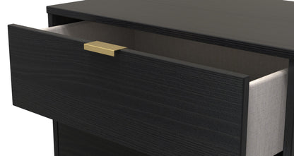 Diego J Bedside Table Black 2 Drawers 58cm