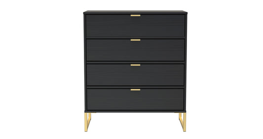 Diego J Chest of Drawers Black 4 Drawers 91cm