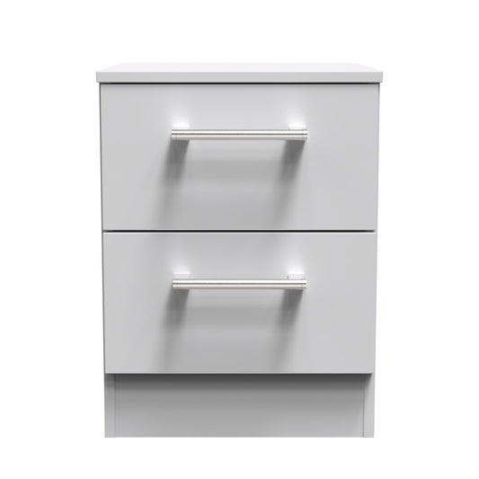 Devon Bedside Table Grey 2 Drawers 51cm