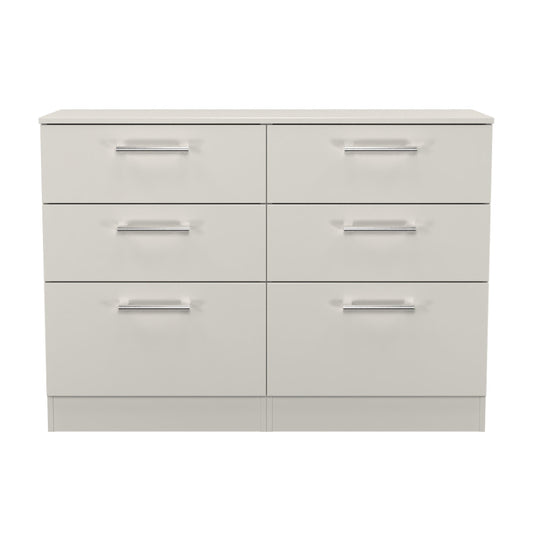 Devon Large Chest of Drawers Grey 6 Drawers 110cm