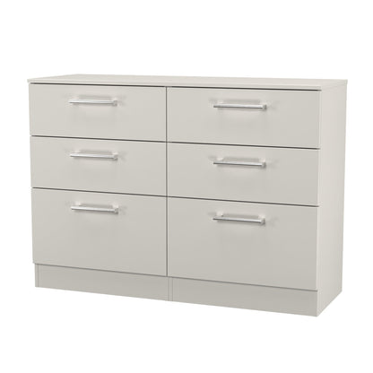Devon Large Chest of Drawers Grey 6 Drawers 110cm