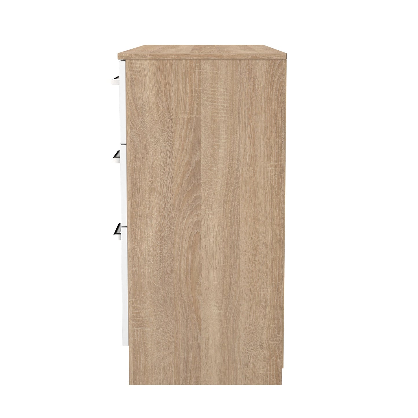 Devon Large Chest of Drawers White & Oak 6 Drawers 110cm