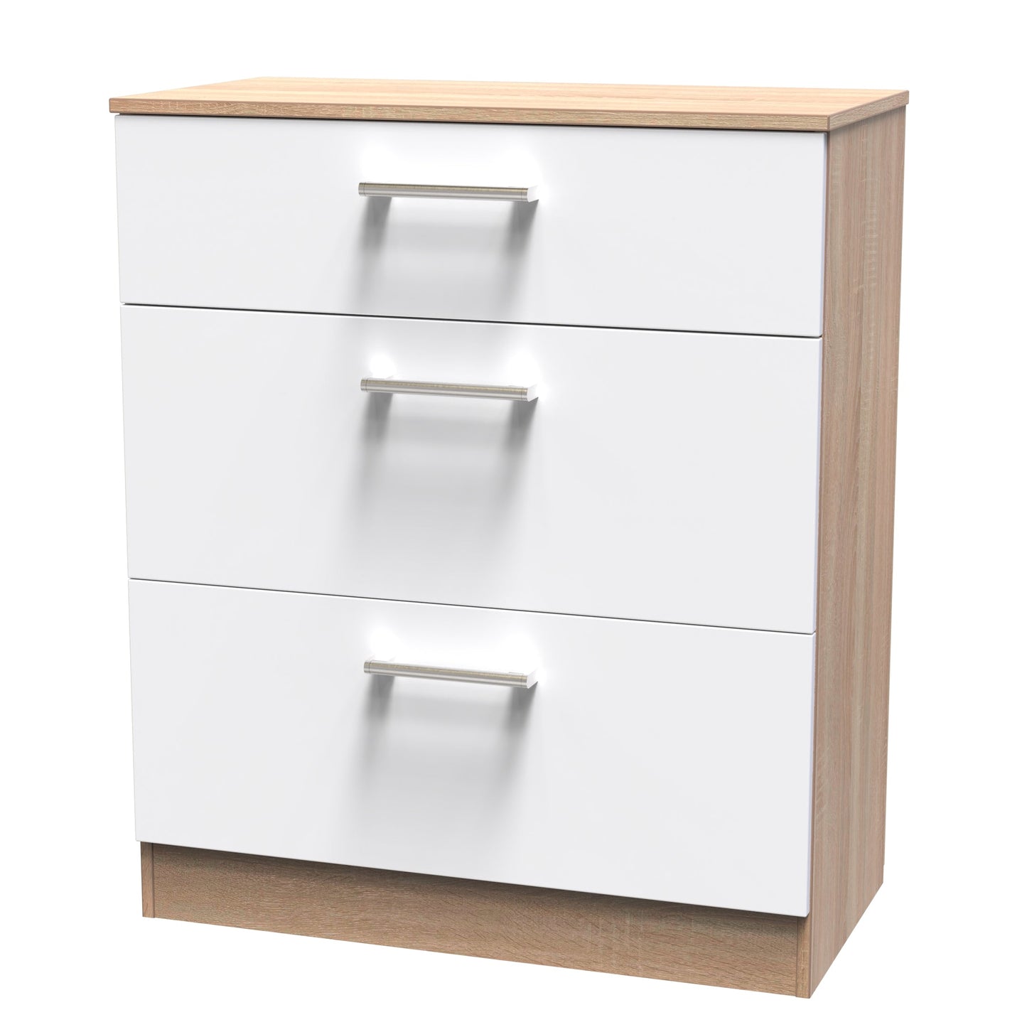 Devon Chest of Drawers White & Oak 3 Drawers 39cm