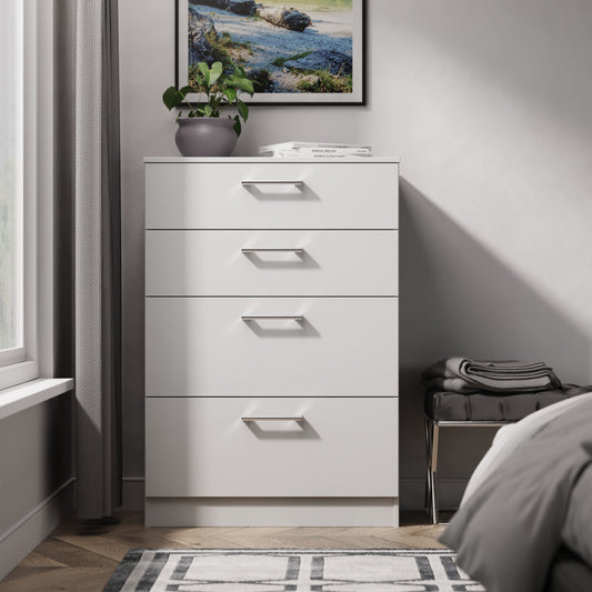 Devon Tall Chest of Drawers Grey 4 Drawers 108cm