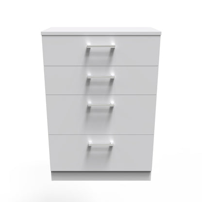 Devon Tall Chest of Drawers Grey 4 Drawers 108cm