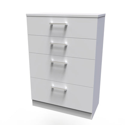 Devon Tall Chest of Drawers Grey 4 Drawers 108cm