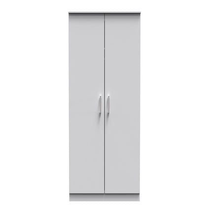 Devon Tall Wardrobe Grey 2 Doors 1 Shelf 182cm