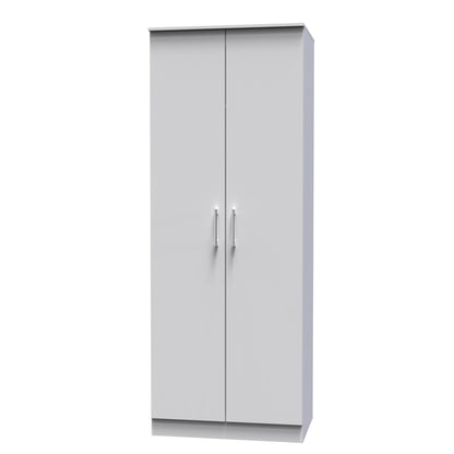 Devon Tall Wardrobe Grey 2 Doors 1 Shelf 182cm