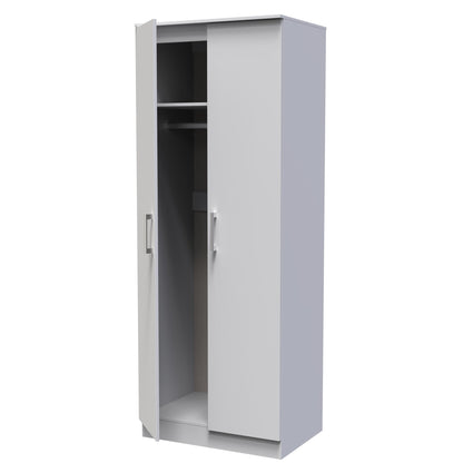 Devon Tall Wardrobe Grey 2 Doors 1 Shelf 182cm