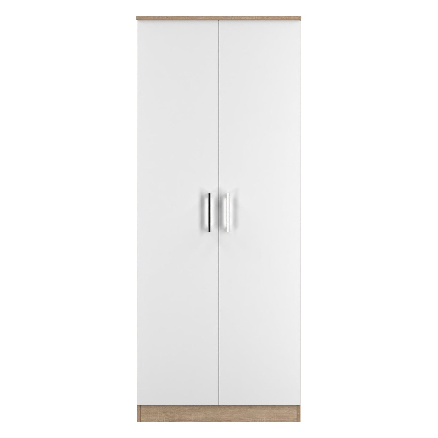 Devon Tall Wardrobe White & Oak 2 Doors 182cm