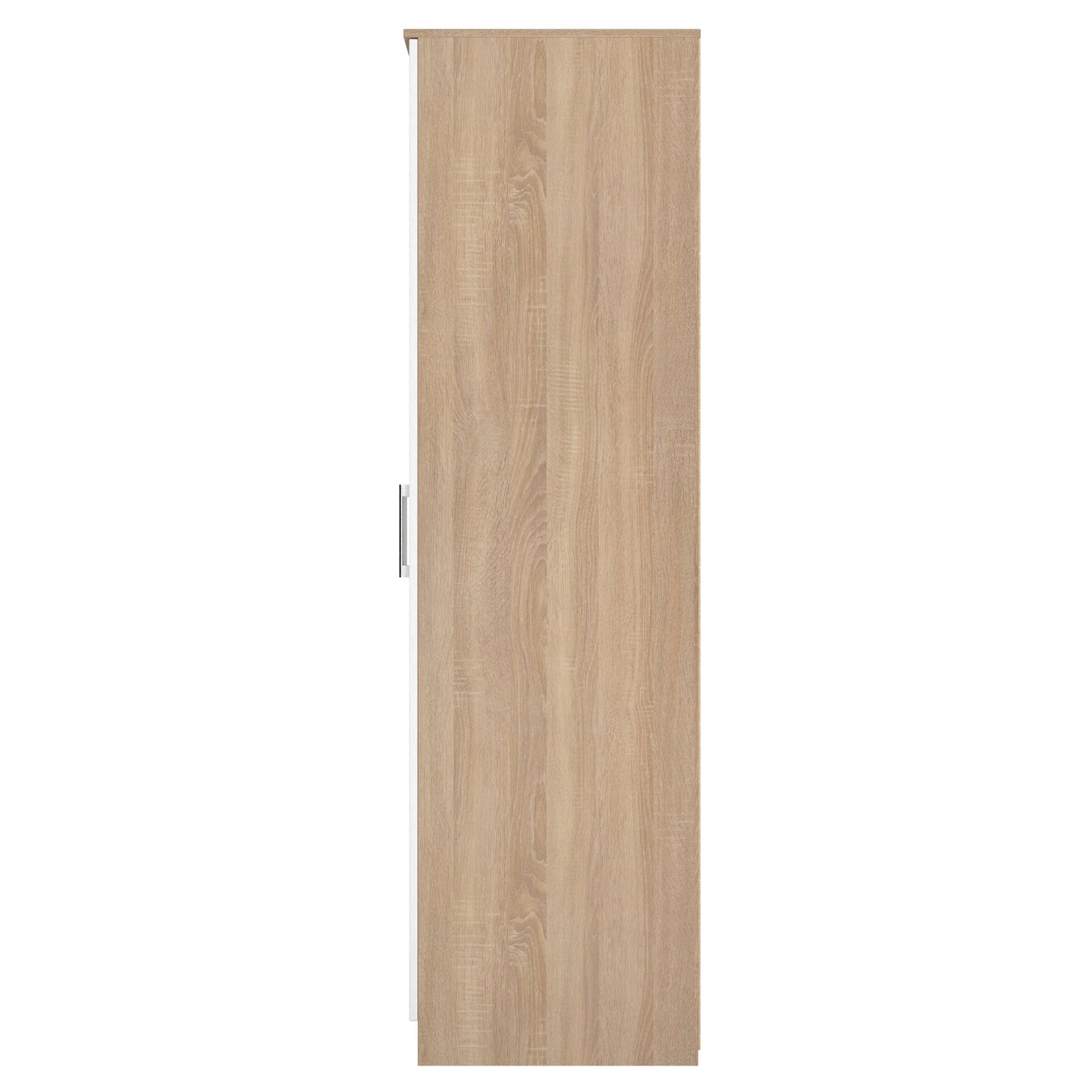 Devon Tall Wardrobe White & Oak 2 Doors 182cm