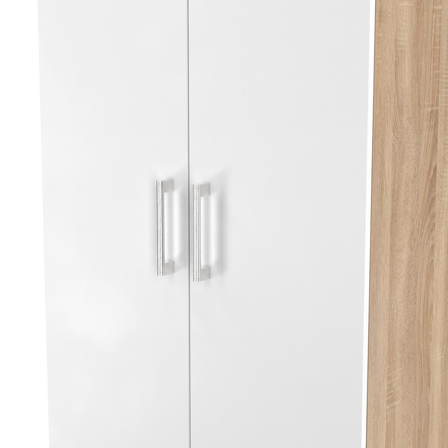 Devon Tall Wardrobe White & Oak 2 Doors 182cm