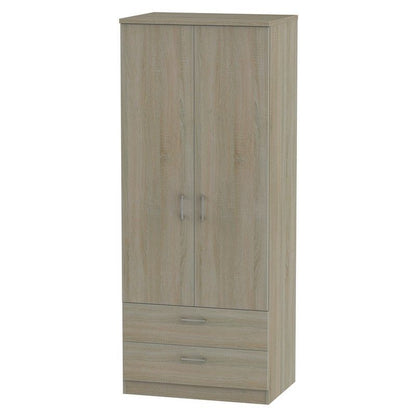 Swift Elmsett Tall Wardrobe Brown 2 Doors 2 Drawers