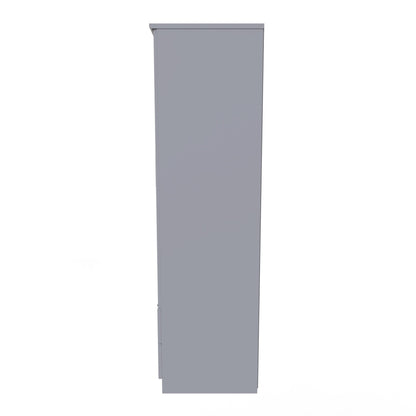 Devon Tall Wardrobe Grey 2 Doors 2 Drawers 182cm