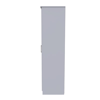 Devon Tall Mirror Wardrobe Grey 2 Shelves 182cm