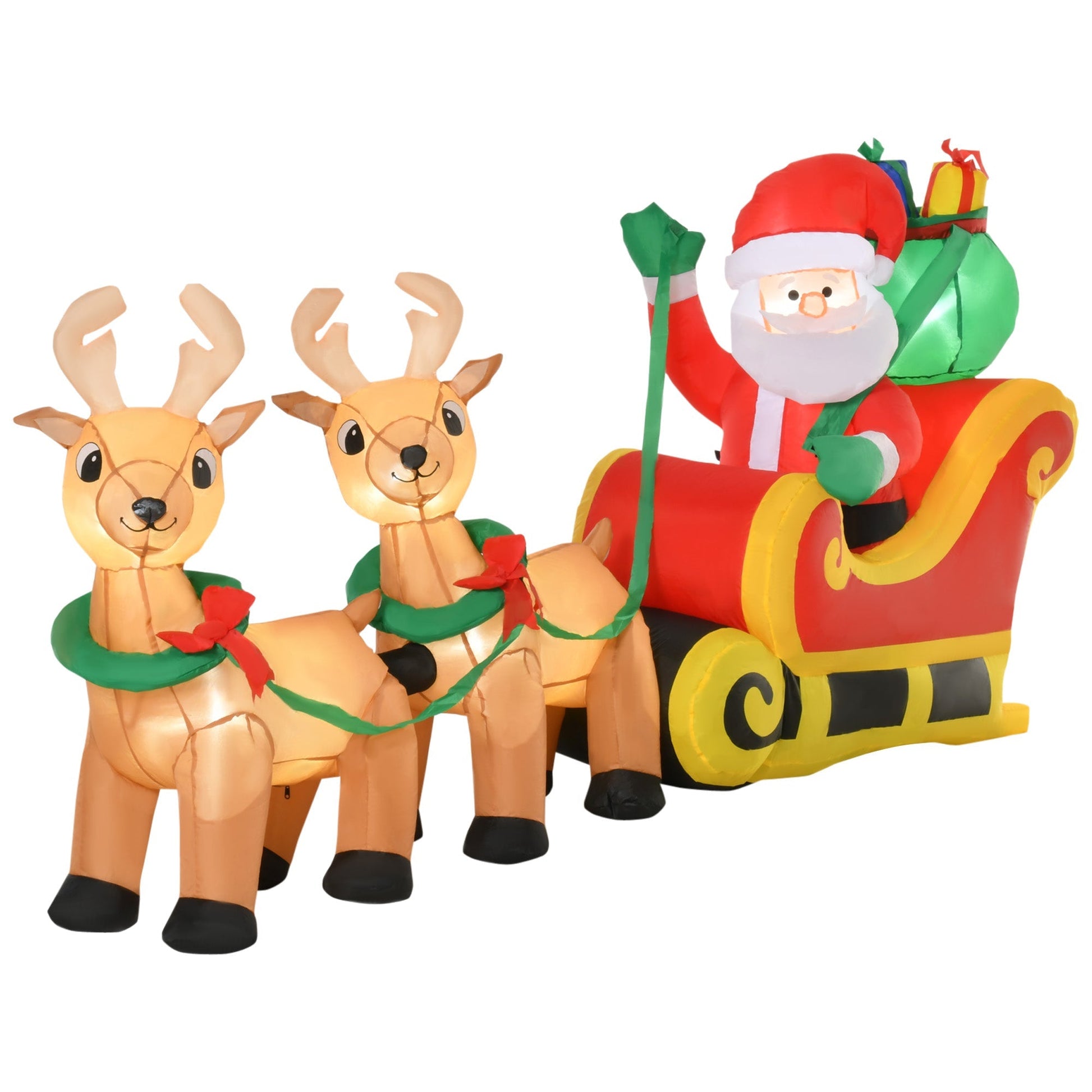 8 Foot Christmas Inflatable Santa Claus on Sleigh Primary Image