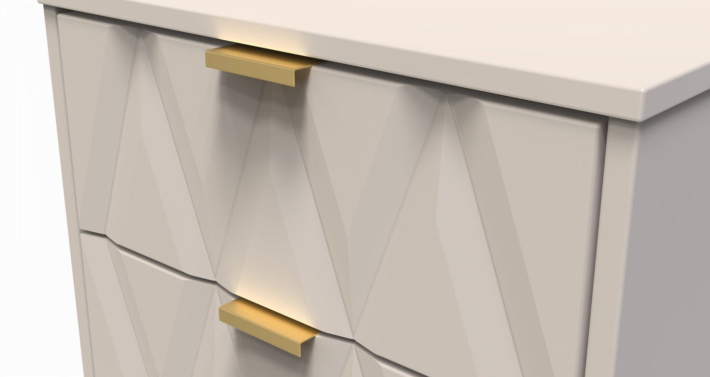 Diamond Tall Tallboy Off-White 5 Drawers 109cm